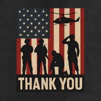 Thank You - American Heroes 7 Panel Mesh Trucker Snapback Hat