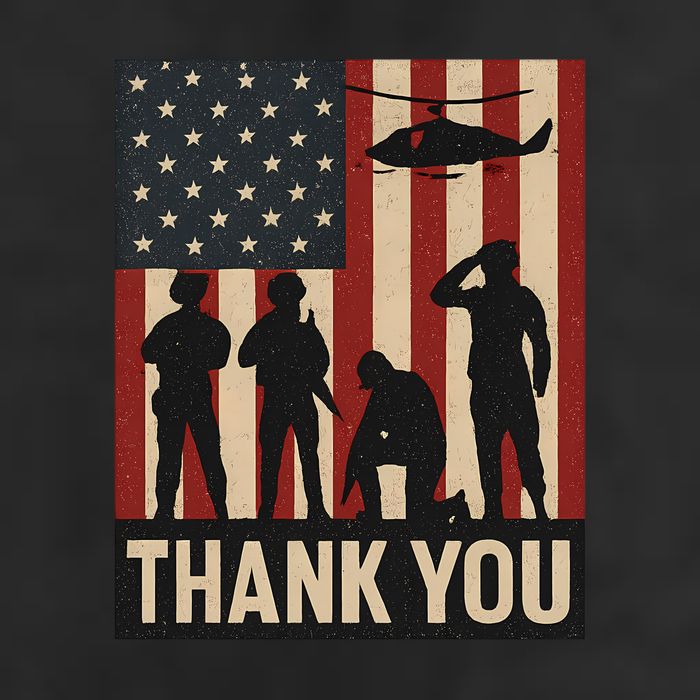 Thank You - American Heroes 7 Panel Mesh Trucker Snapback Hat
