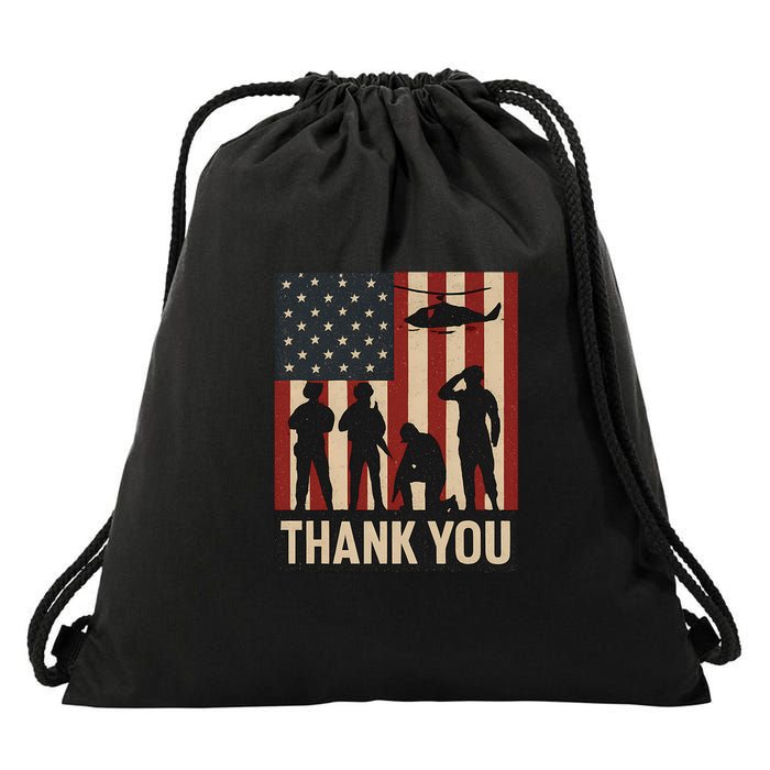 Thank You - American Heroes Drawstring Bag