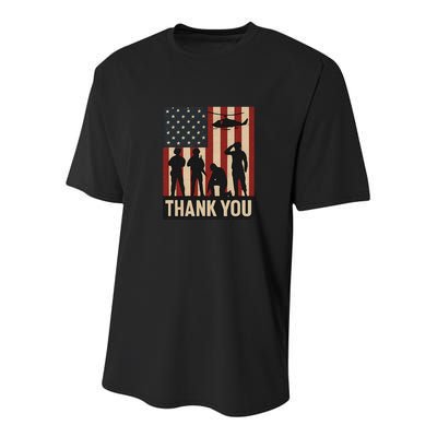 Thank You - American Heroes Youth Performance Sprint T-Shirt
