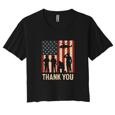 Thank You - American Heroes Women's Crop Top Tee