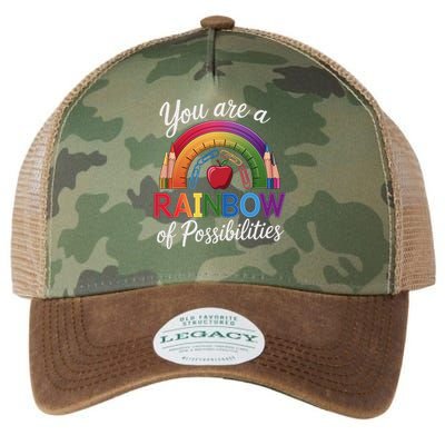 Teacher You are a rainbow of possibilities Teaching Legacy Tie Dye Trucker Hat