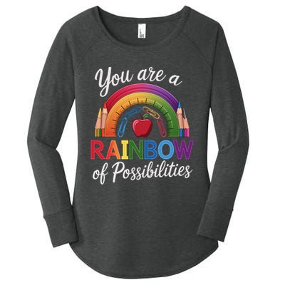 Teacher You are a rainbow of possibilities Teaching Women's Perfect Tri Tunic Long Sleeve Shirt