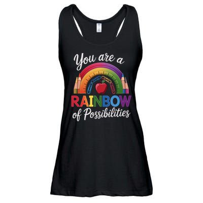 Teacher You are a rainbow of possibilities Teaching Ladies Essential Flowy Tank