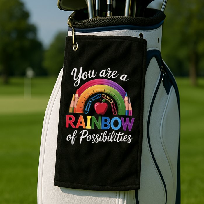 Teacher You are a rainbow of possibilities Teaching Golf Towel