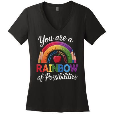 Teacher You are a rainbow of possibilities Teaching Women's V-Neck T-Shirt