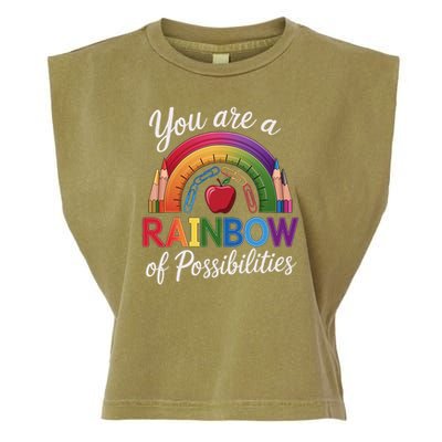 Teacher You are a rainbow of possibilities Teaching Garment-Dyed Women's Muscle Tee