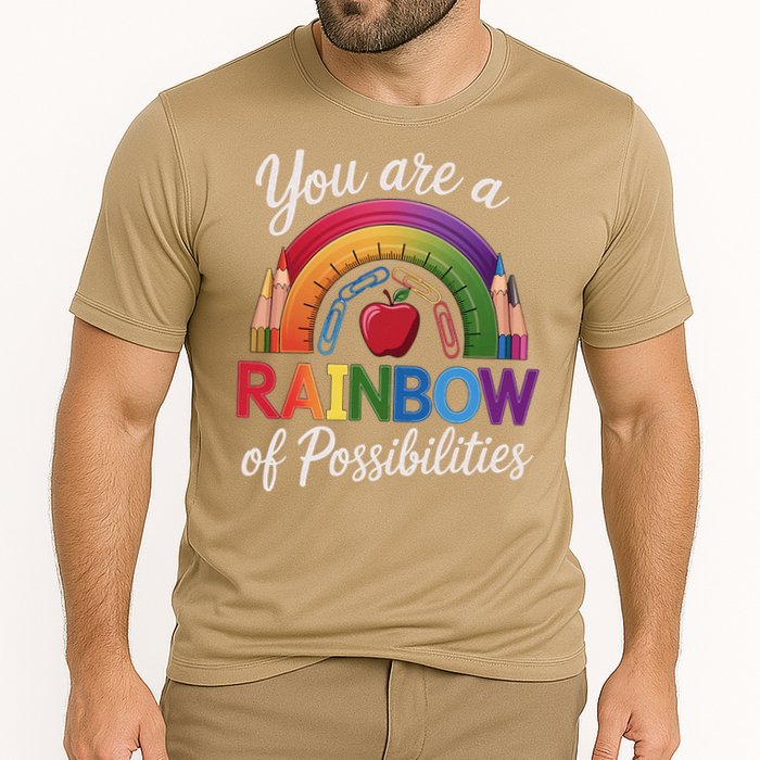 Teacher You are a rainbow of possibilities Teaching Cooling Performance Crew T-Shirt
