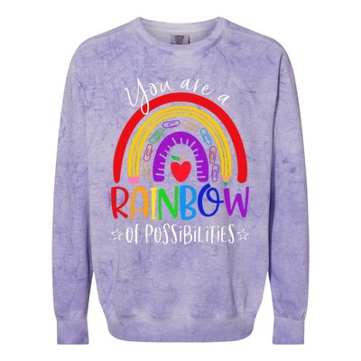 Teacher you are a rainbow of possibilities funny Colorblast Crewneck Sweatshirt