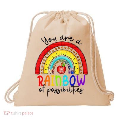 Teacher You are a rainbow of possibilities Drawstring Bag
