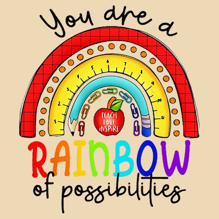 Teacher You are a rainbow of possibilities Drawstring Bag