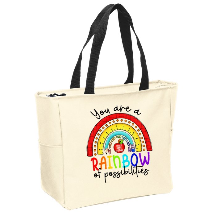 Teacher You are a rainbow of possibilities Zip Tote Bag