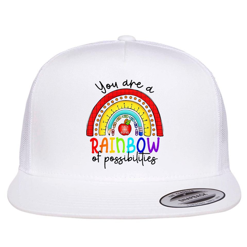 Teacher You are a rainbow of possibilities Flat Bill Trucker Hat