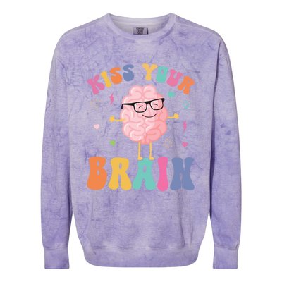 Teacher Your Brain Student Cute Funny Back To School Gift Colorblast Crewneck Sweatshirt