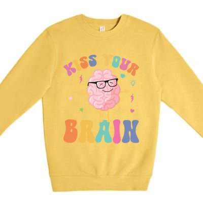 Teacher Your Brain Student Cute Funny Back To School Gift Premium Crewneck Sweatshirt