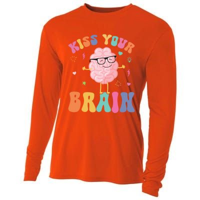 Teacher Your Brain Student Cute Funny Back To School Gift Cooling Performance Long Sleeve Crew