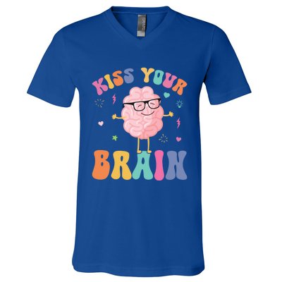 Teacher Your Brain Student Cute Funny Back To School Gift V-Neck T-Shirt