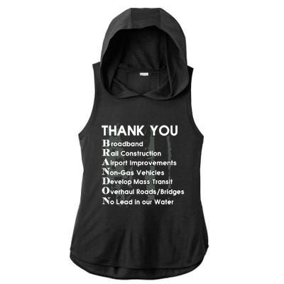 Thank You Broadband Rail Construction Airport Improvements Nongas Vehicles Limi Ladies PosiCharge Tri-Blend Wicking Draft Hoodie Tank