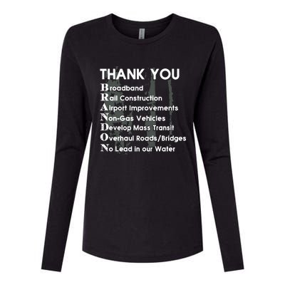 Thank You Broadband Rail Construction Airport Improvements Nongas Vehicles Limi Womens Cotton Relaxed Long Sleeve T-Shirt