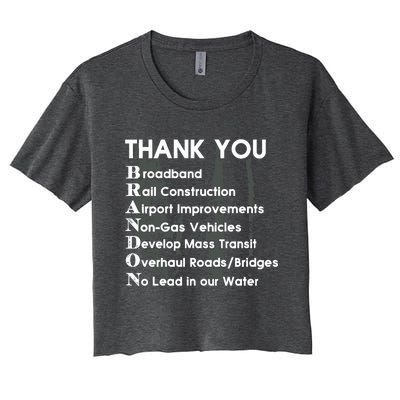 Thank You Broadband Rail Construction Airport Improvements Nongas Vehicles Limi Women's Crop Top Tee