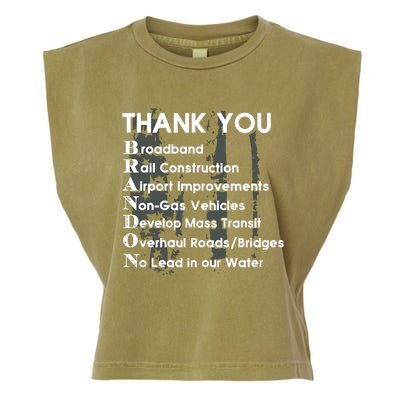 Thank You Broadband Rail Construction Airport Improvements Nongas Vehicles Limi Garment-Dyed Women's Muscle Tee