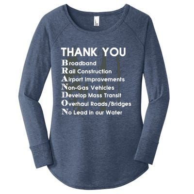 Thank You Broadband Rail Construction Airport Improvements Nongas Vehicles Limi Women's Perfect Tri Tunic Long Sleeve Shirt