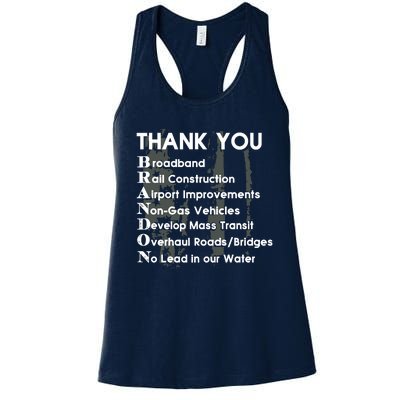 Thank You Broadband Rail Construction Airport Improvements Nongas Vehicles Limi Women's Racerback Tank