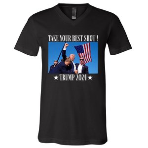 Take Your Best Shot Trump Shot V-Neck T-Shirt