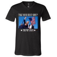 Take Your Best Shot Trump Shot V-Neck T-Shirt