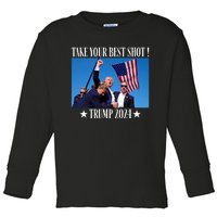 Take Your Best Shot Trump Shot Toddler Long Sleeve Shirt