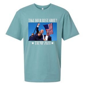 Take Your Best Shot Trump Shot Sueded Cloud Jersey T-Shirt