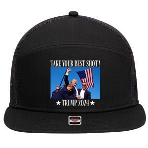 Take Your Best Shot Trump Shot 7 Panel Mesh Trucker Snapback Hat