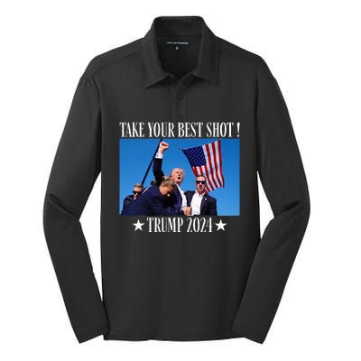 Take Your Best Shot Trump Shot Silk Touch Performance Long Sleeve Polo