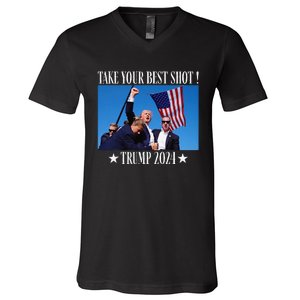 Take Your Best Shot Trump Shot V-Neck T-Shirt