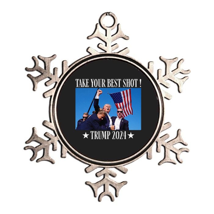 Take Your Best Shot Trump Shot Metallic Star Ornament