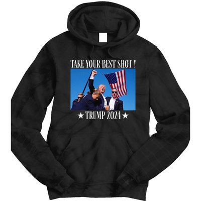 Take Your Best Shot Trump Shot Tie Dye Hoodie