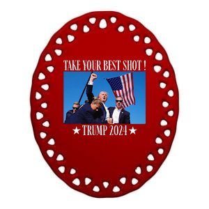 Take Your Best Shot Trump Shot Ceramic Oval Ornament