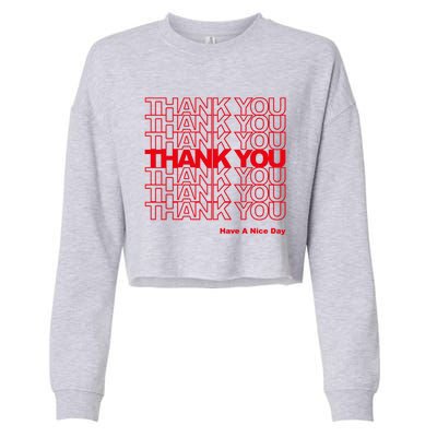 Thank You Bag Gift Cropped Pullover Crew