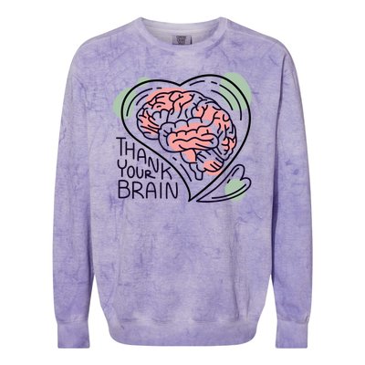 Thank Your Brain Mental Health Colorblast Crewneck Sweatshirt