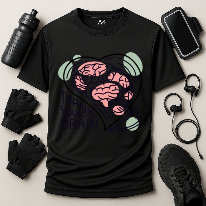 Thank Your Brain Mental Health Cooling Performance Crew T-Shirt
