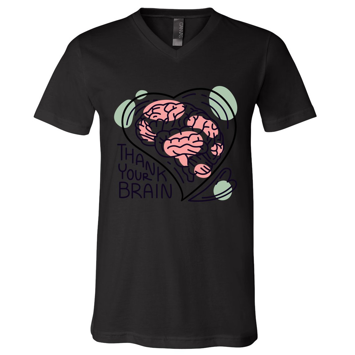 Thank Your Brain Mental Health V-Neck T-Shirt