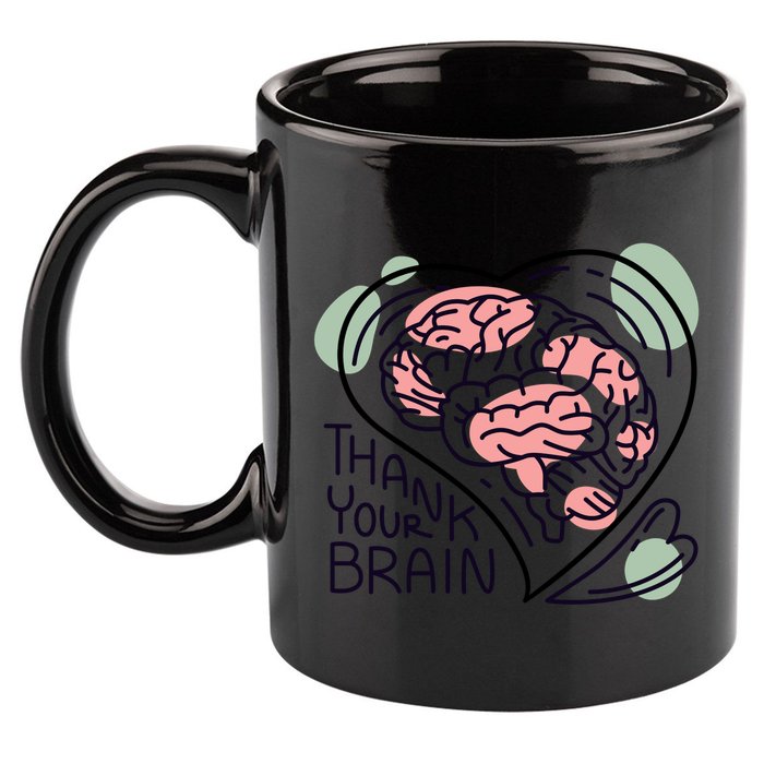 Thank Your Brain Mental Health 11oz C Handle Ceramic Mug