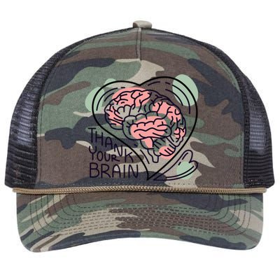 Thank Your Brain Mental Health Retro Rope Trucker Hat Cap