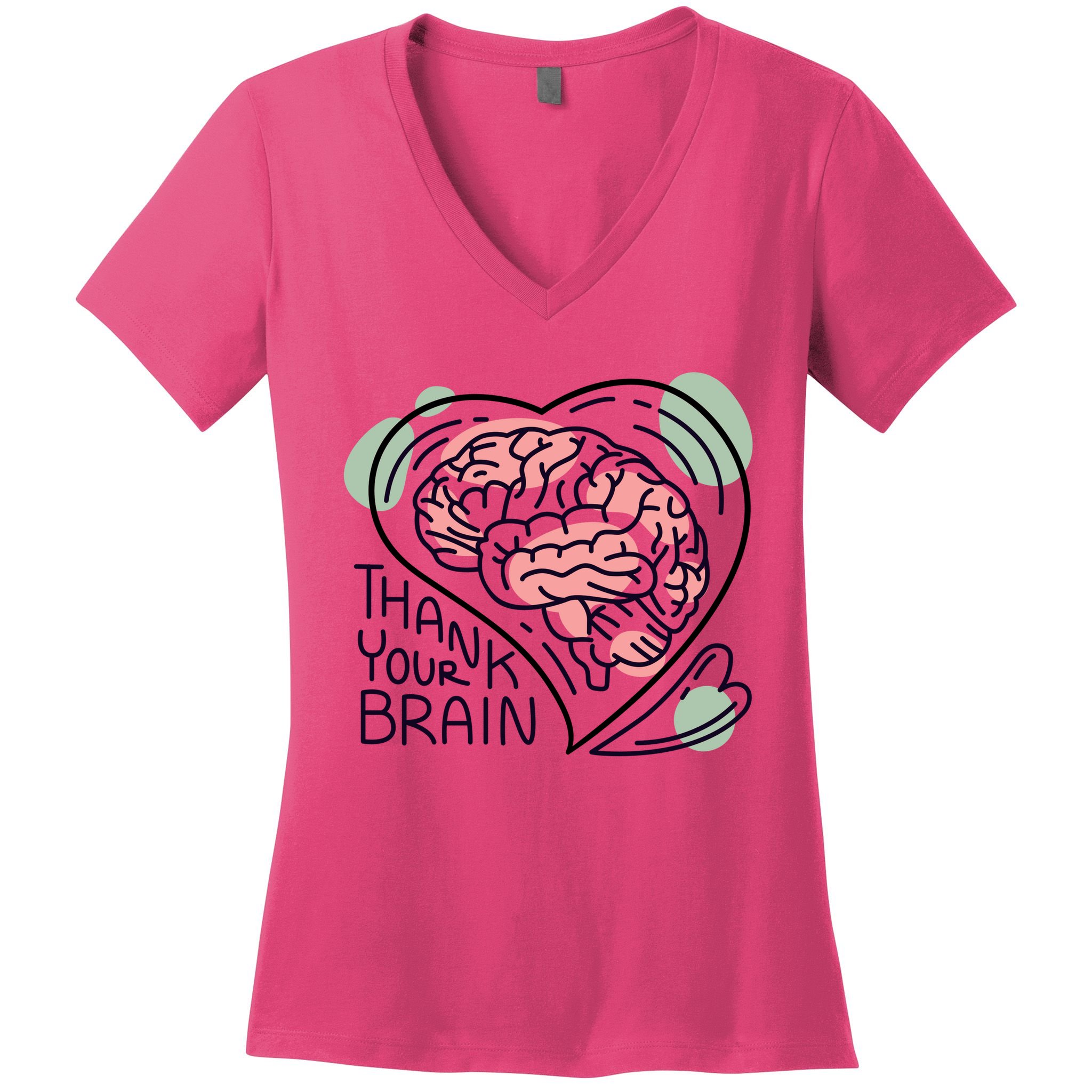 Thank Your Brain Mental Health Women's V-Neck T-Shirt