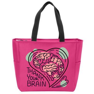 Thank Your Brain Mental Health Zip Tote Bag