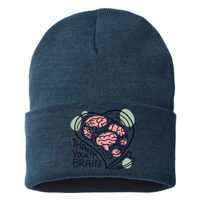 Thank Your Brain Mental Health Sustainable Knit Beanie