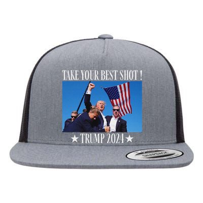 Take Your Best Shot Trump Shot Flat Bill Trucker Hat