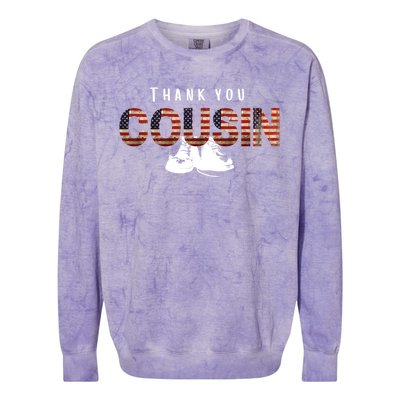 Thank You Cousin Veteran Day Great Gift Colorblast Crewneck Sweatshirt