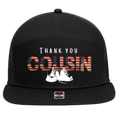 Thank You Cousin Veteran Day Great Gift 7 Panel Mesh Trucker Snapback Hat