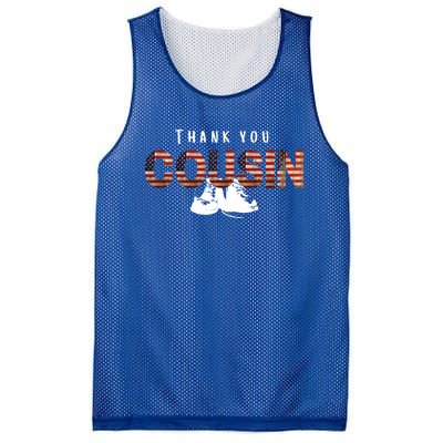 Thank You Cousin Veteran Day Great Gift Mesh Reversible Basketball Jersey Tank